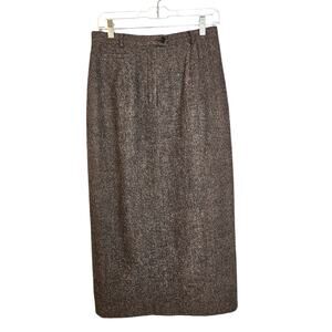 Vintage Lauren Ralph Lauren Brown Wool Classic Long Skirt
